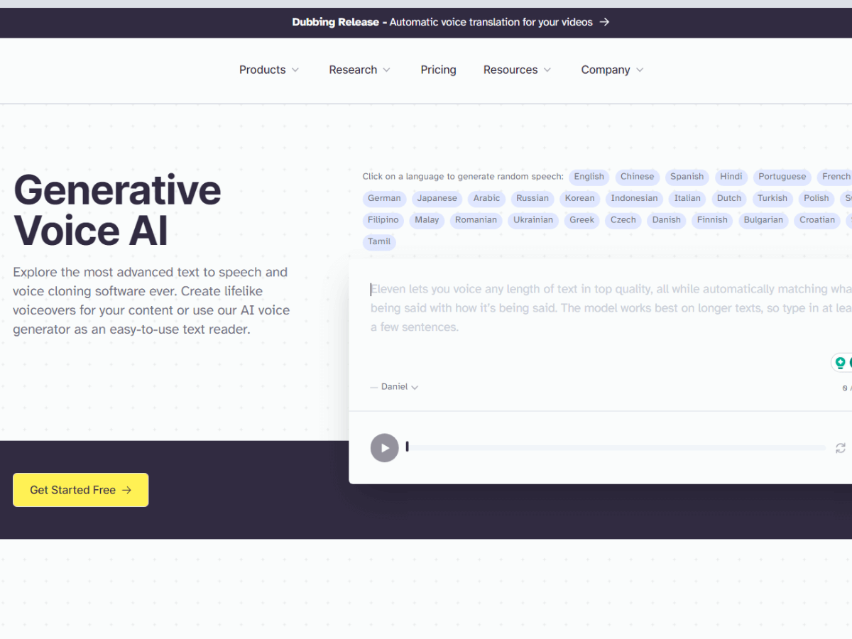 ElevenLabs AI Text-To-Speech And Voice Cloning