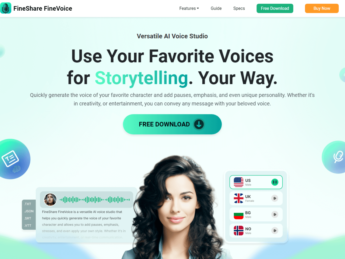 FineShare FineVoice AI Voice Changer Tool