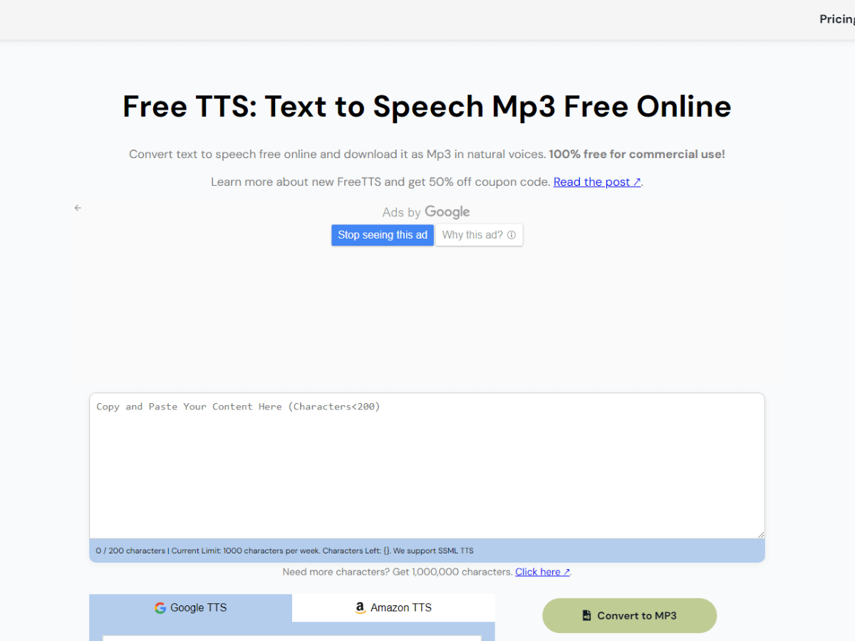 Free TTS AI Text To Speech Converter
