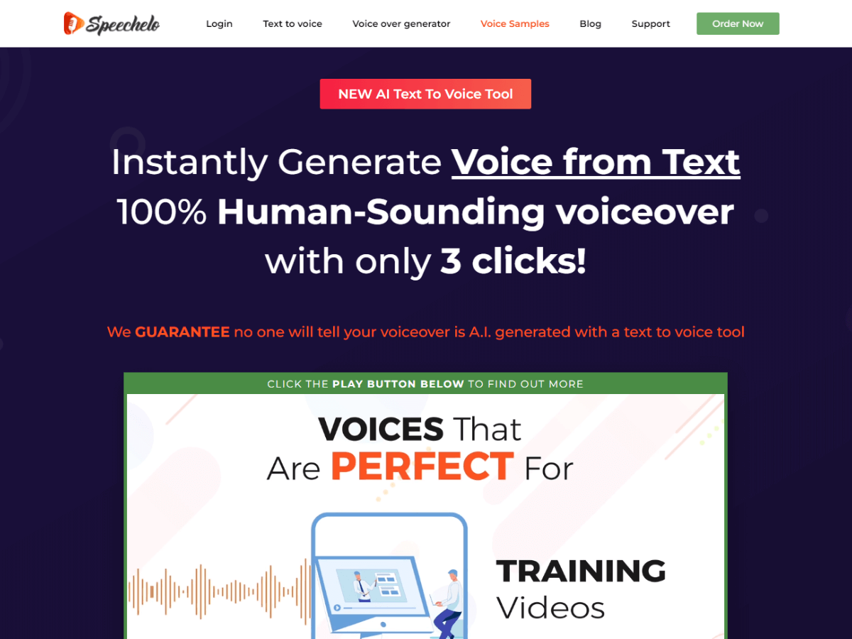 Speechelo AI Text To Voice Tool