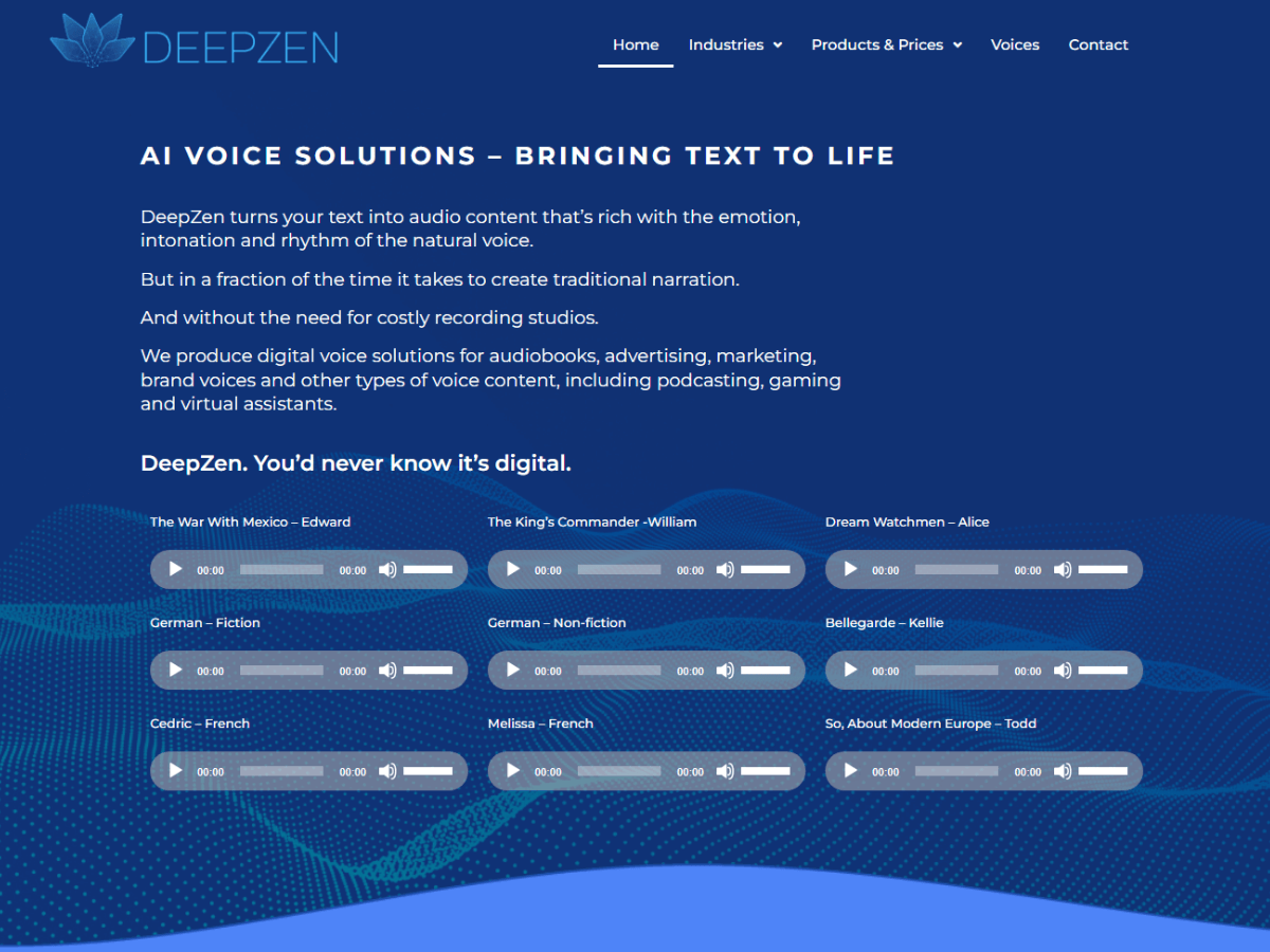 DeepZen AI Voice Solutions